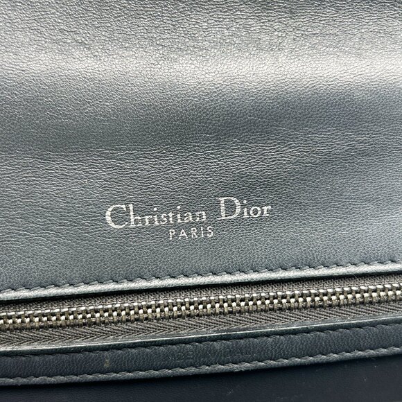 Christian Dior Silver Metallic Micro Cannage Patent Medium Diorama Flap Bag - Picture 12 of 16